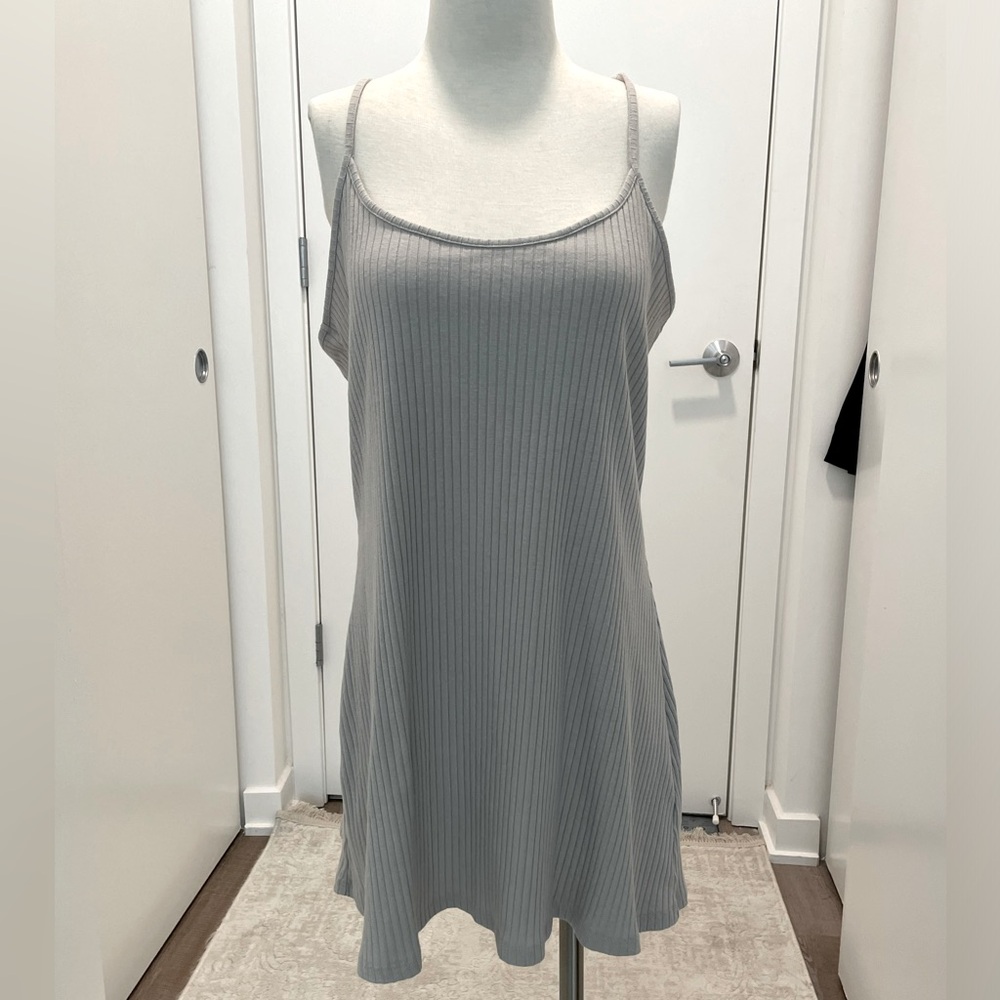 Cute Grey Ribbed Tank Summer dress
